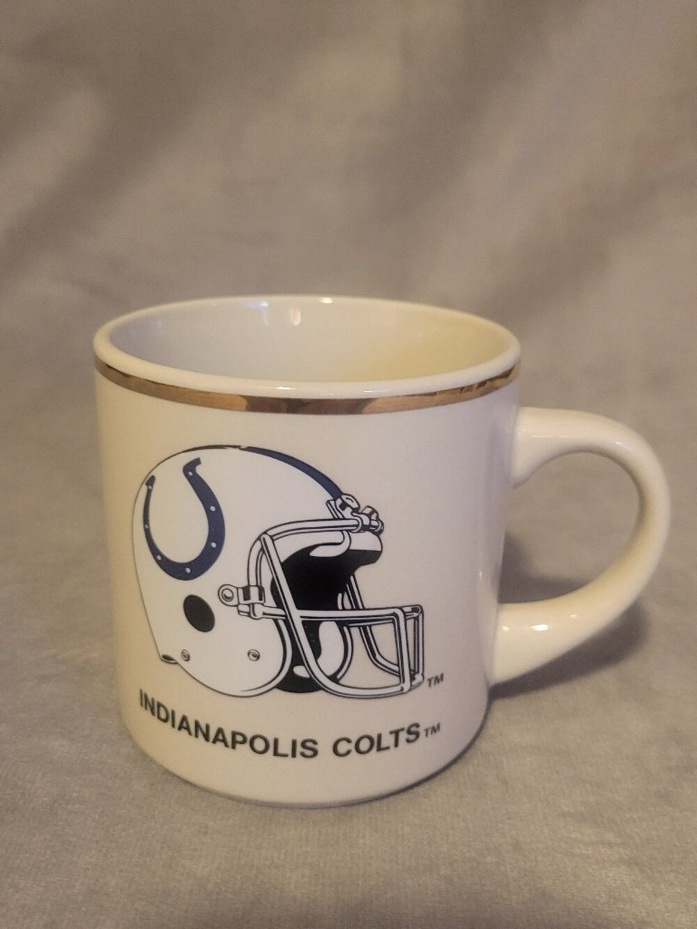 Vintage Indianapolis Colts NFL Football Team Coffee Mug Gold Trim Tea Beverage